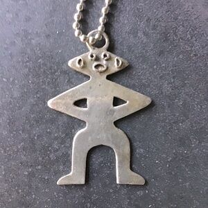 Unique Sterling Silver Mudhead Kachina Pendant Necklace